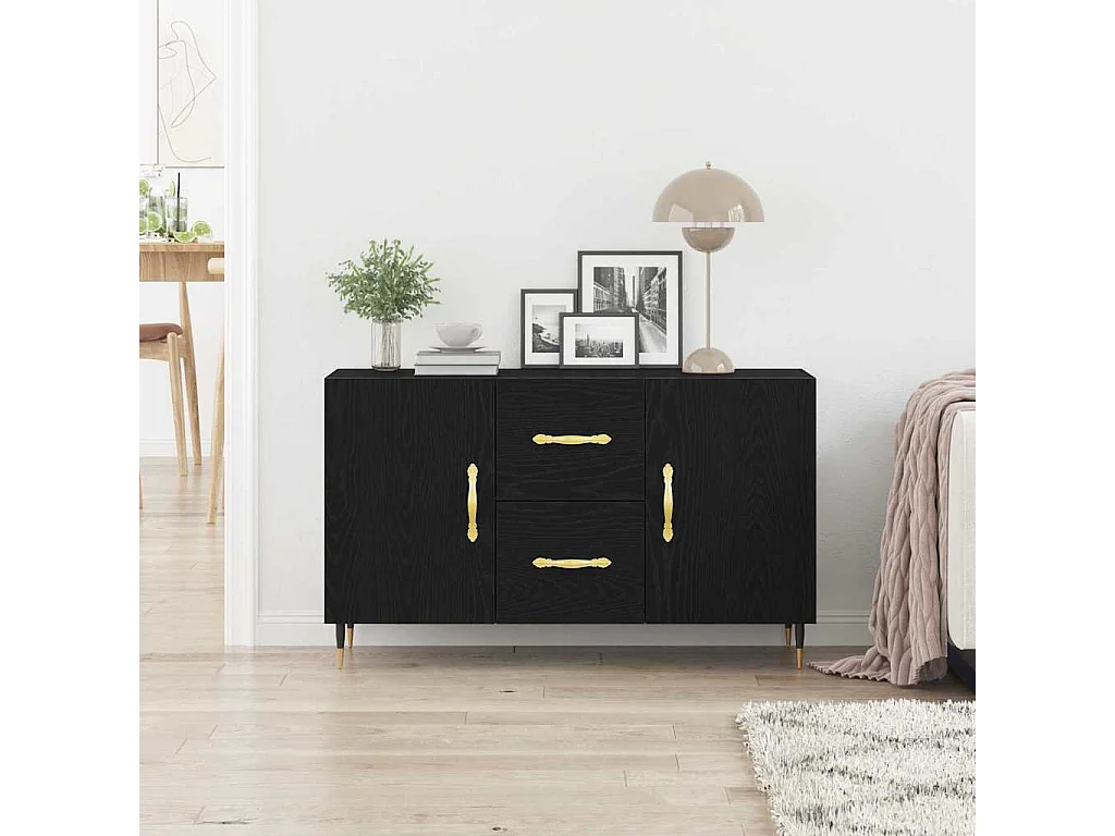 Buffet Chêne noir 100 x 36 x 60 cm Bois d'ingénierie