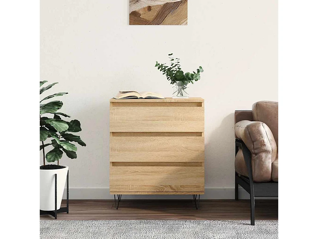 Aparador 60x35x70 cm derivados de madeira cor carvalho sonoma