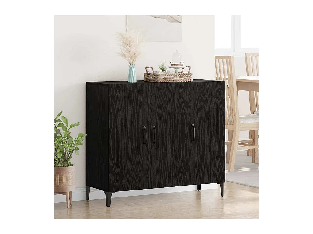 Vitrina Roble negro 34 x 90 x 80 cm Madera contrachapada