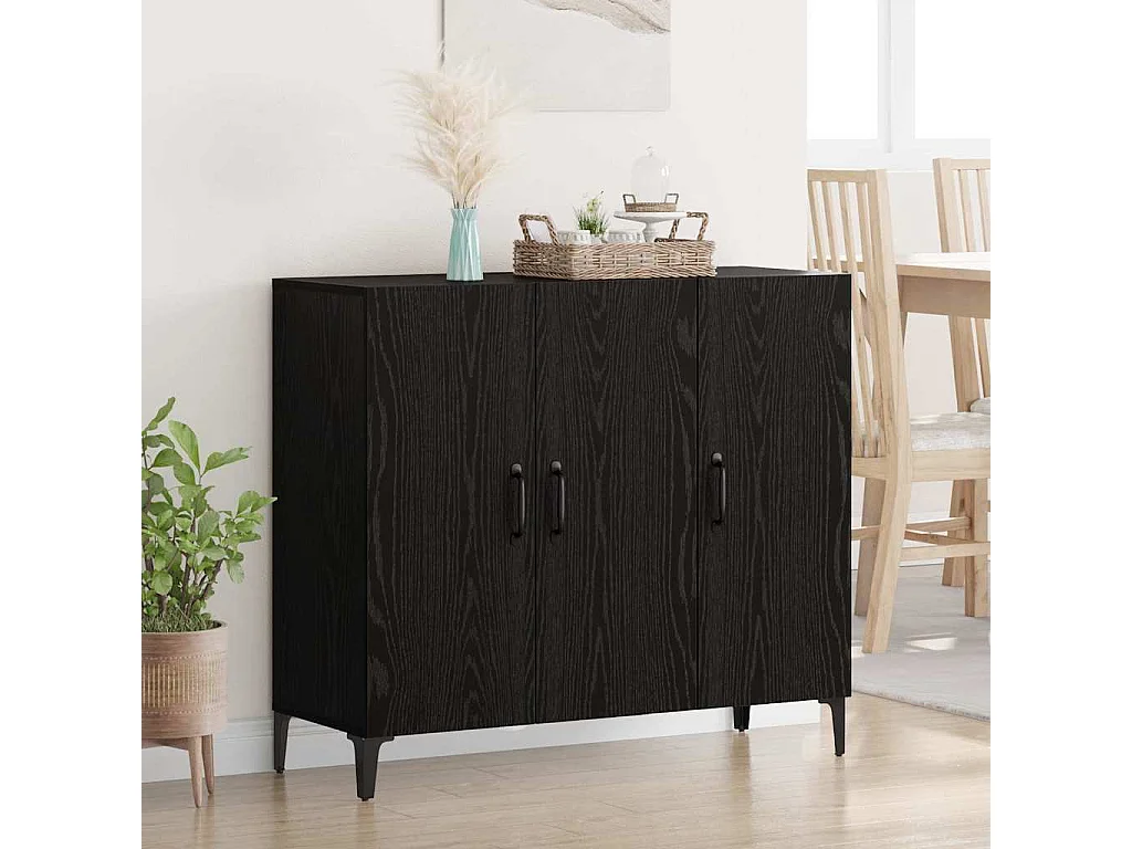 Buffet Chêne noir 34 x 90 x 80 cm Bois d'ingénierie