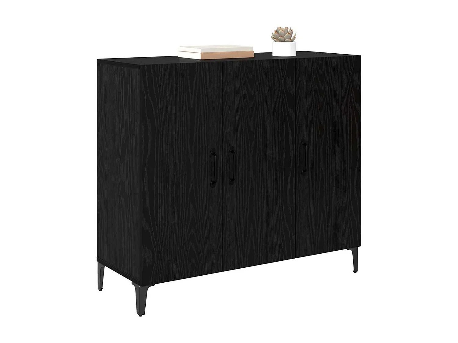Buffet Chêne noir 34 x 90 x 80 cm Bois d'ingénierie