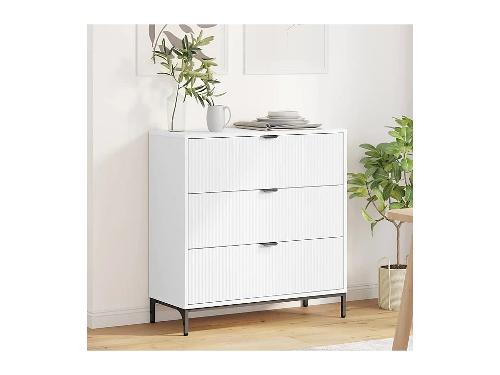 Buffet avec tiroir Blanc 79,5 x 33 x 82 cm Bois d'ingénierie