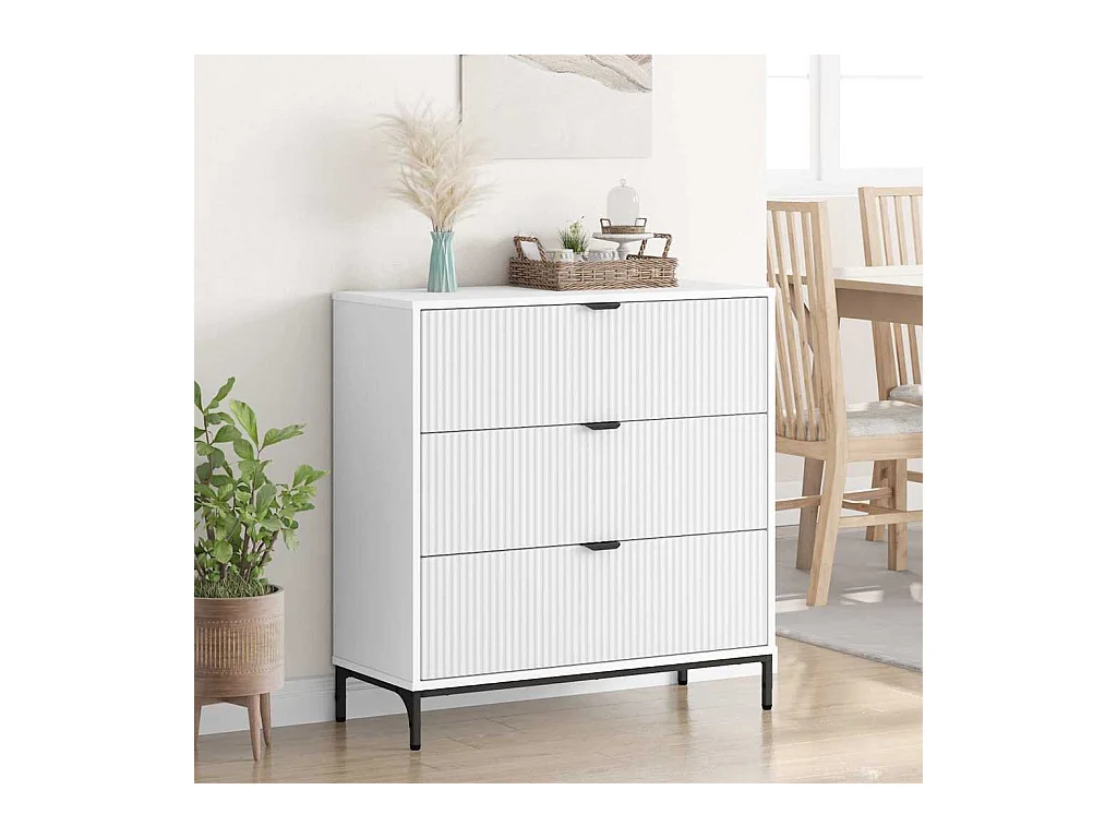 Buffet avec tiroir Blanc 79,5 x 33 x 82 cm Bois d'ingénierie