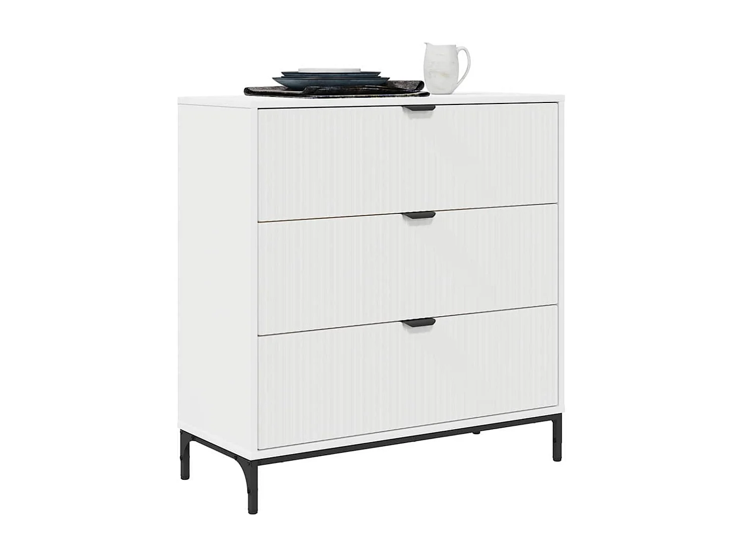 Buffet com gaveta Branco 79.5 x 33 x 82 cm Madeira processada