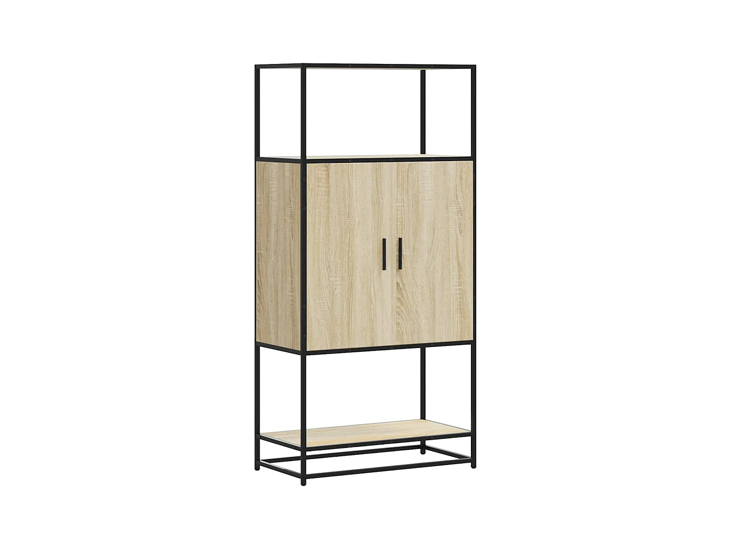 Buffet haut chêne sonoma 68x35x139 cm bois d'ingénierie métal