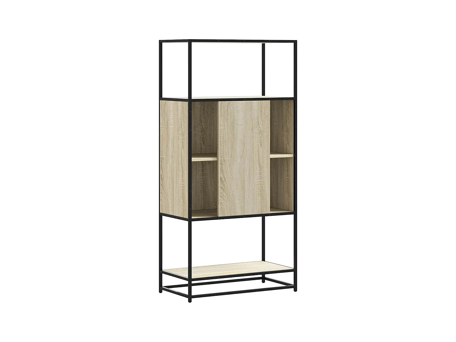 Buffet haut chêne sonoma 68x35x139 cm bois d'ingénierie métal