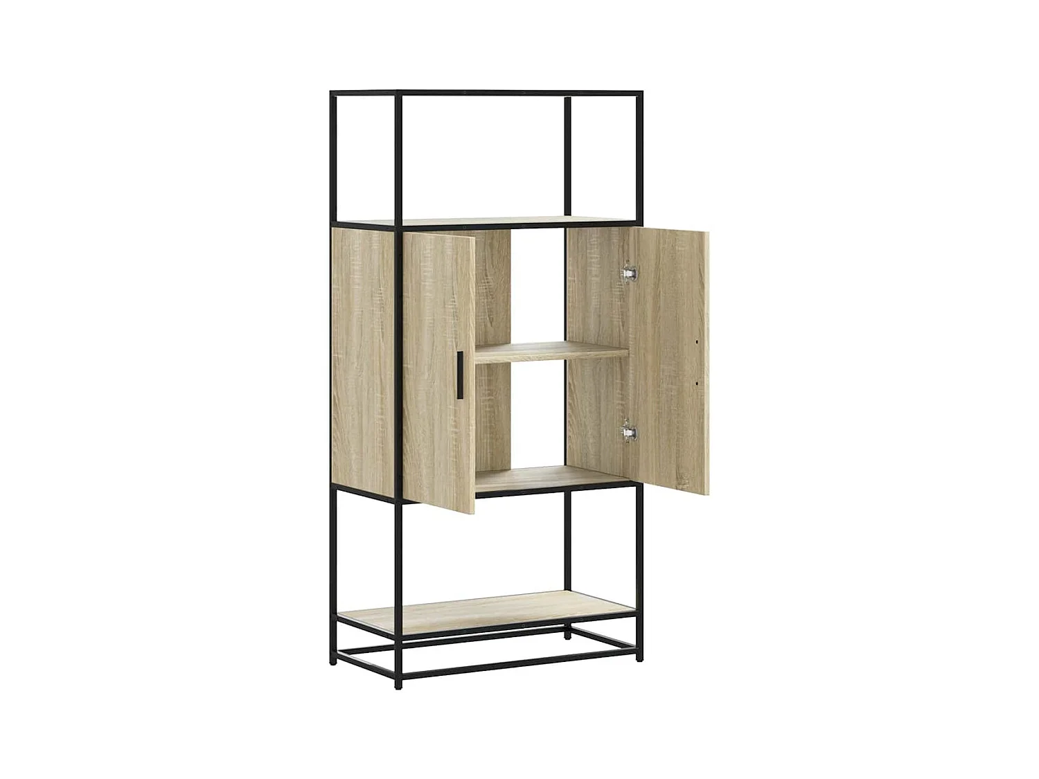 Buffet haut chêne sonoma 68x35x139 cm bois d'ingénierie métal