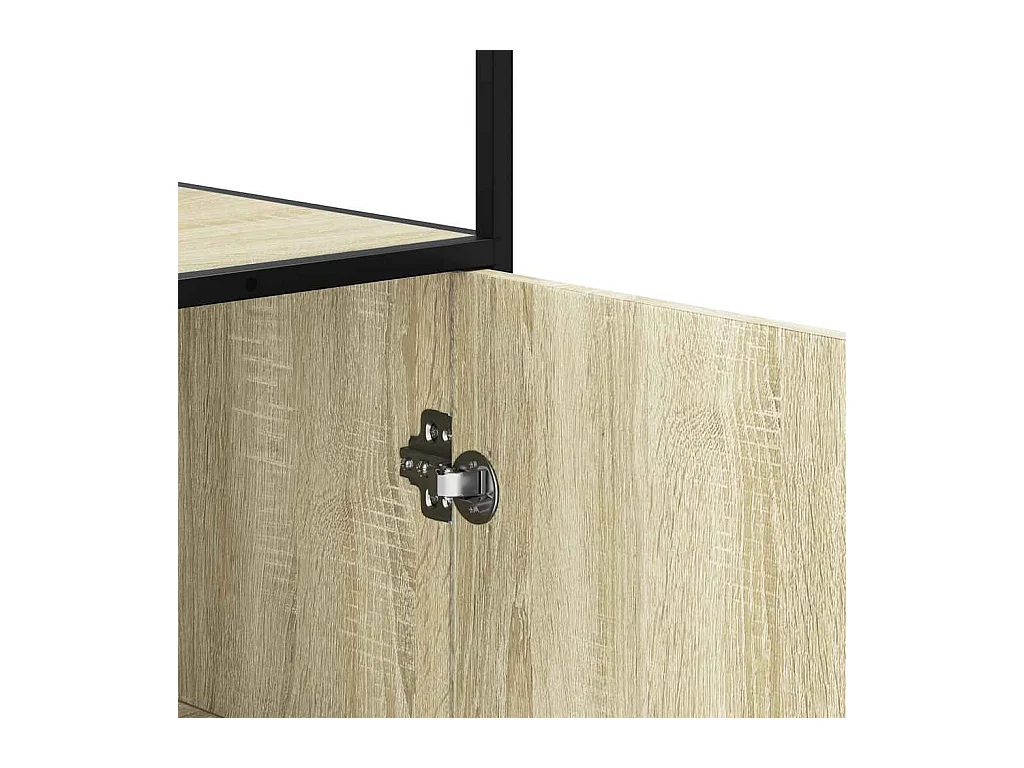 Buffet haut chêne sonoma 68x35x139 cm bois d'ingénierie métal