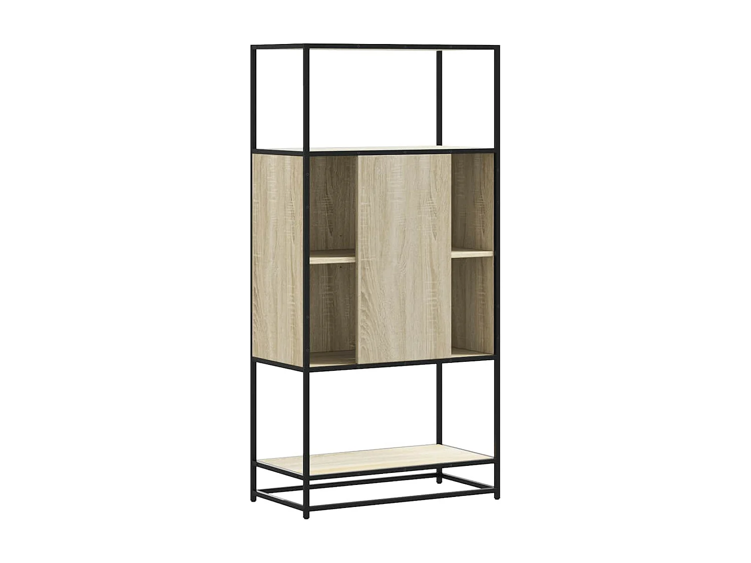 Buffet haut chêne sonoma 68x35x139 cm bois d'ingénierie métal