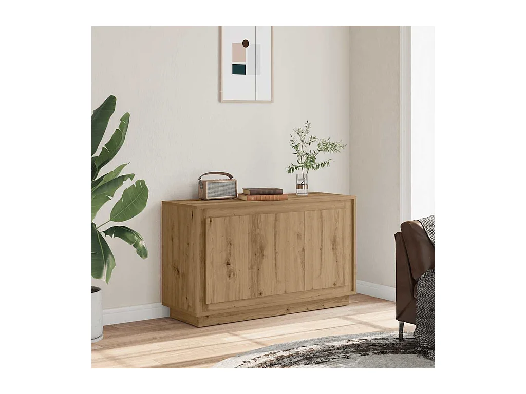 Buffet chêne artisanal 102x35x55 cm bois d'ingénierie