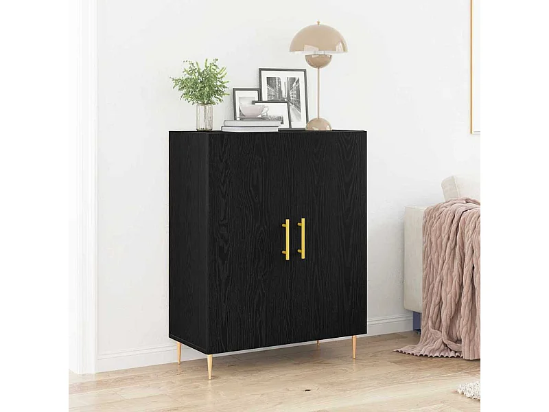 Buffet Chêne noir 69,5 x 34 x 90 cm Bois d'ingénierie
