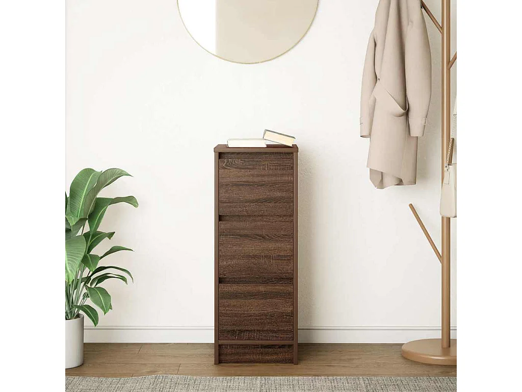 Buffet chêne marron 29,5x34x76 cm bois d'ingénierie