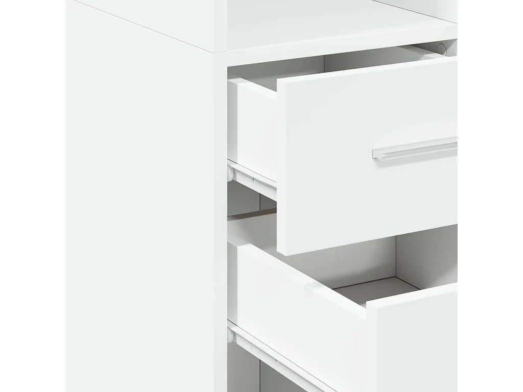 Buffet haut blanc 50x42,5x185 cm bois d'ingénierie