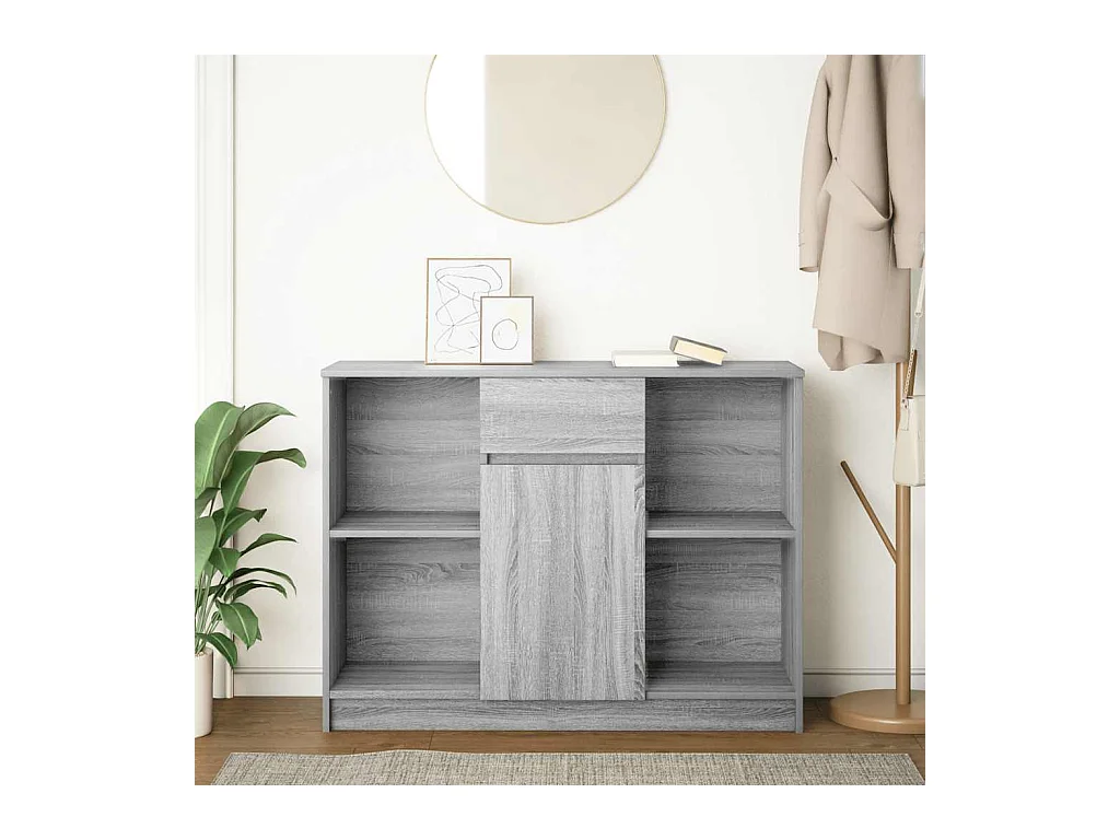 Buffet avec tiroir sonoma gris 101x35x76 cm bois d'ingénierie