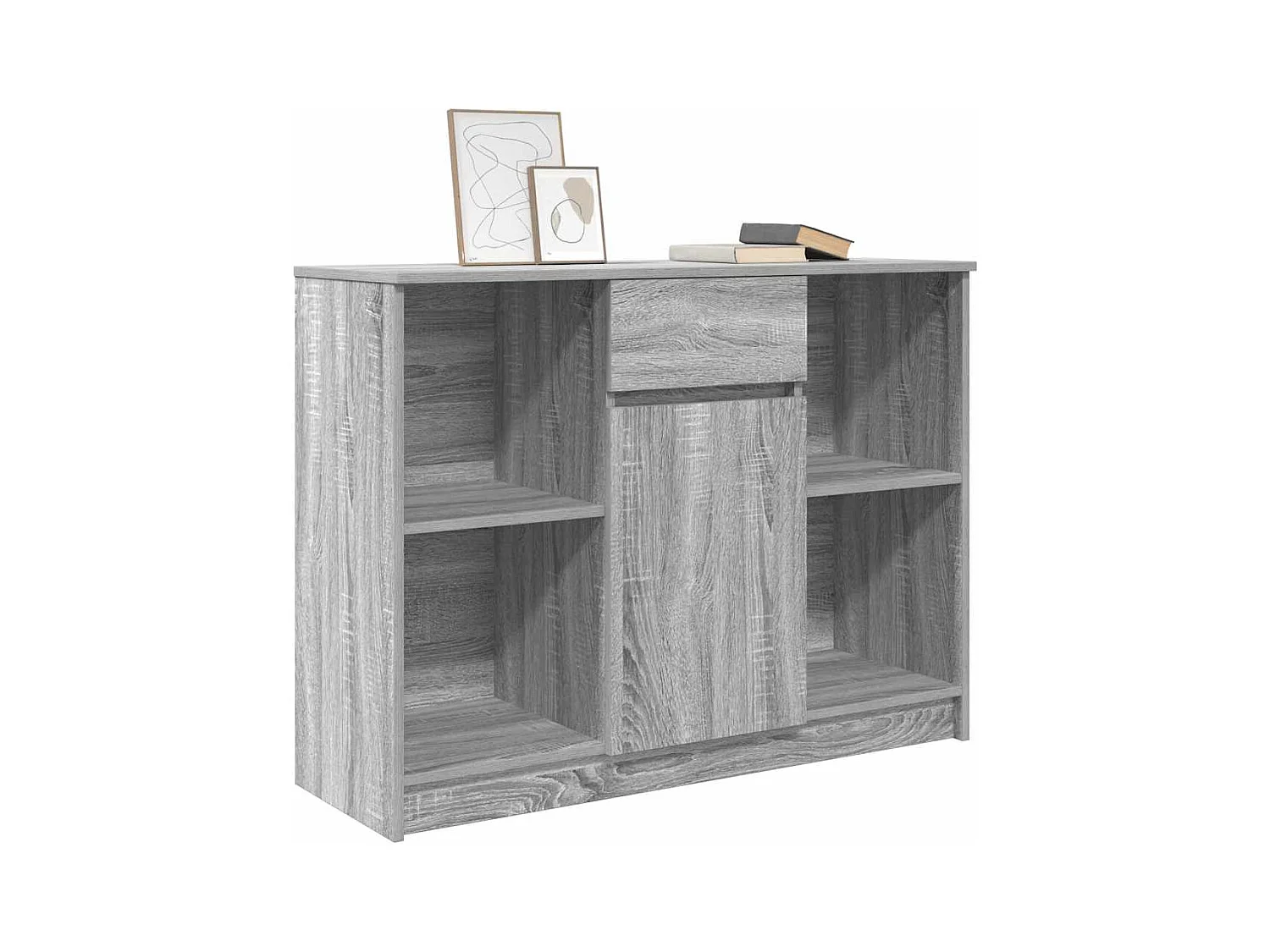 Buffet avec tiroir sonoma gris 101x35x76 cm bois d'ingénierie