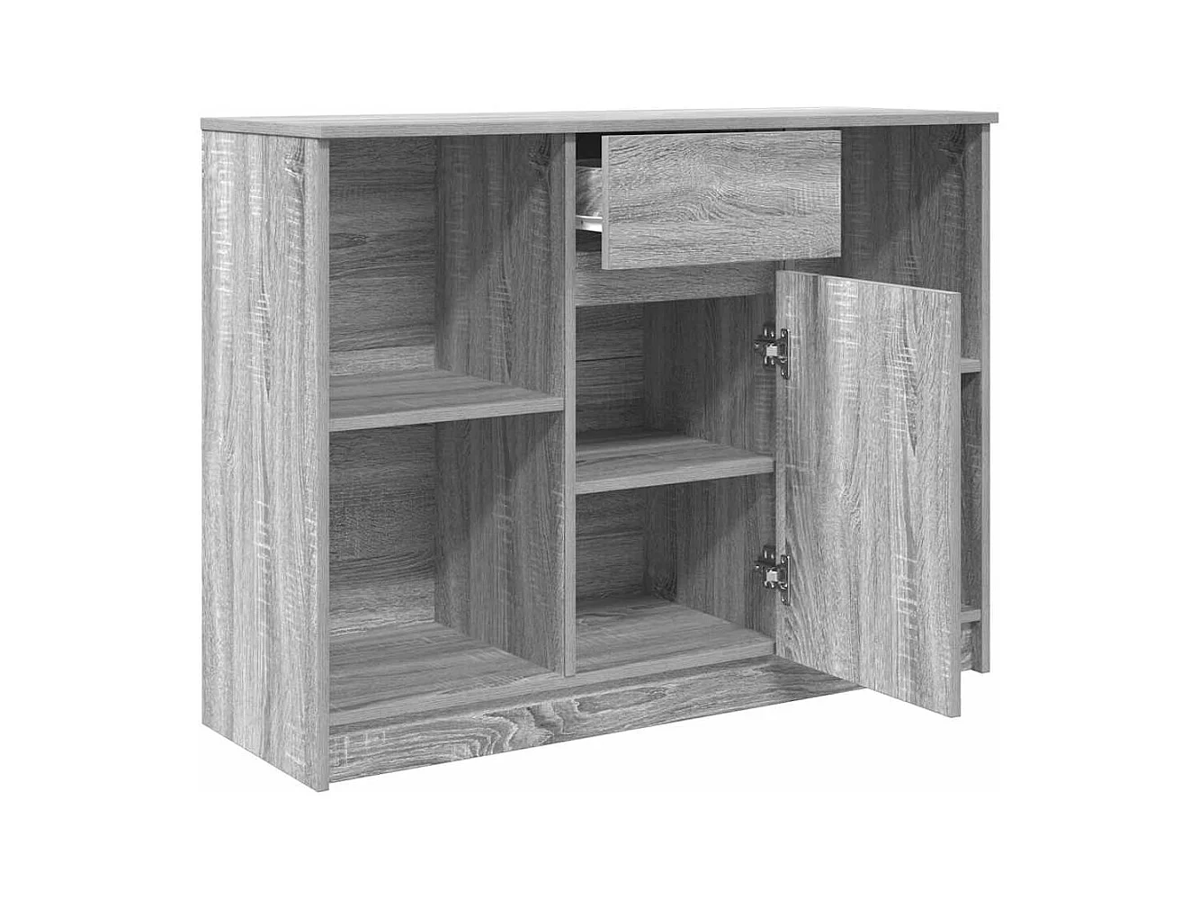 Buffet avec tiroir sonoma gris 101x35x76 cm bois d'ingénierie
