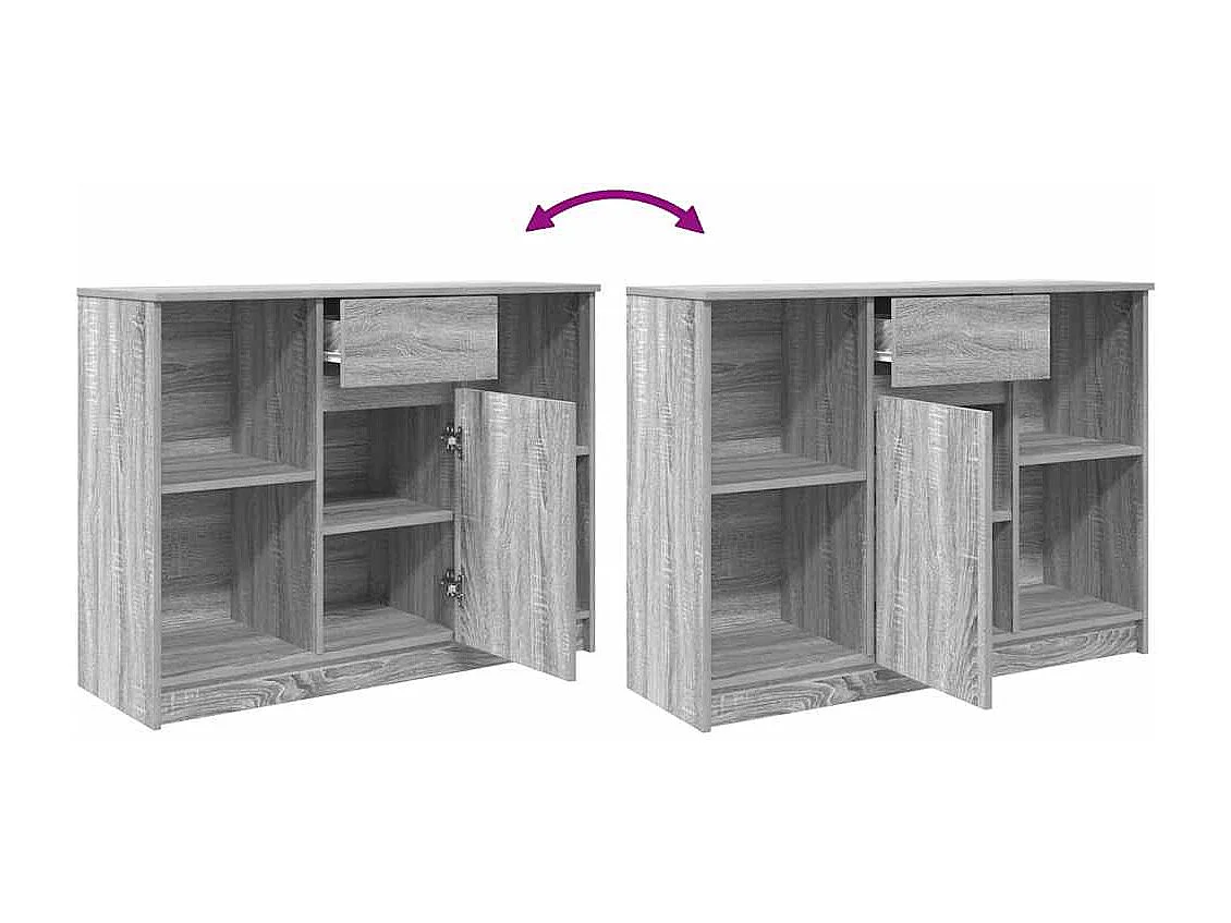 Buffet avec tiroir sonoma gris 101x35x76 cm bois d'ingénierie