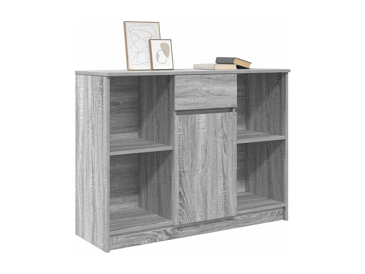 Buffet avec tiroir sonoma gris 101x35x76 cm bois d'ingénierie