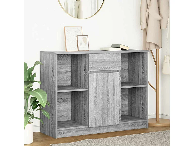 Buffet avec tiroir sonoma gris 101x35x76 cm bois d'ingénierie