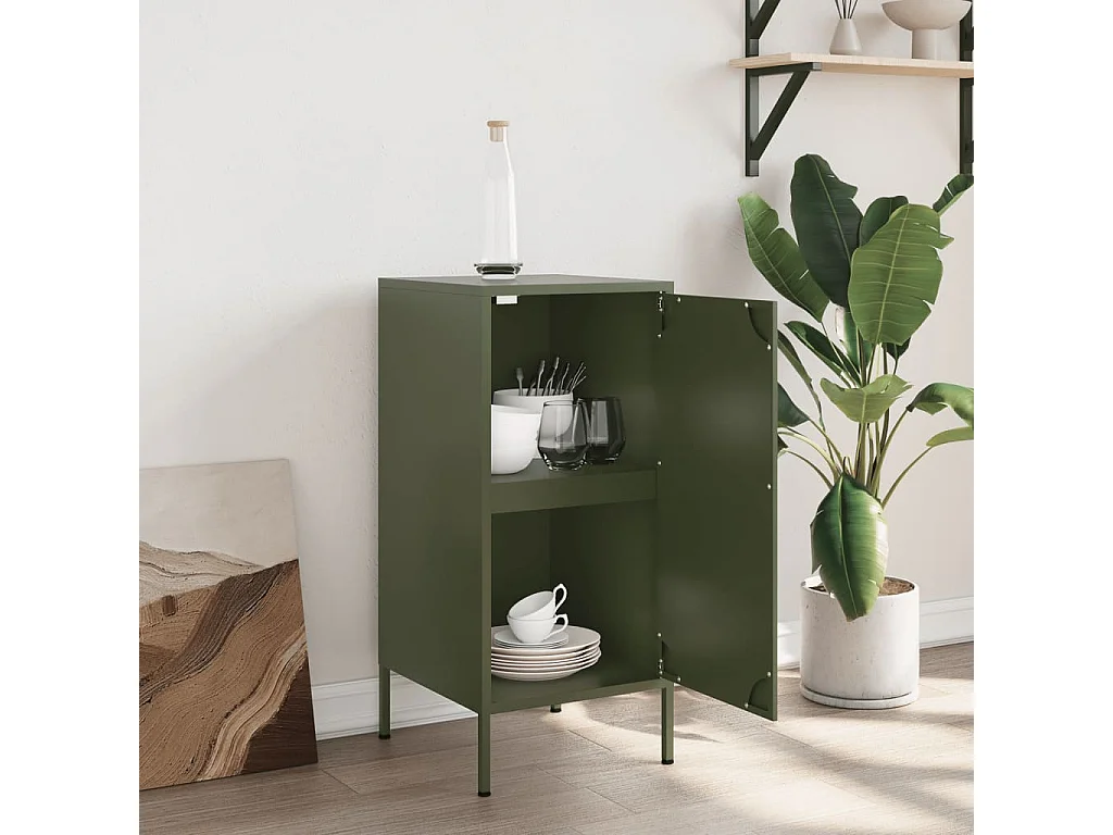 Buffet vert olive 36x39x79 cm acier