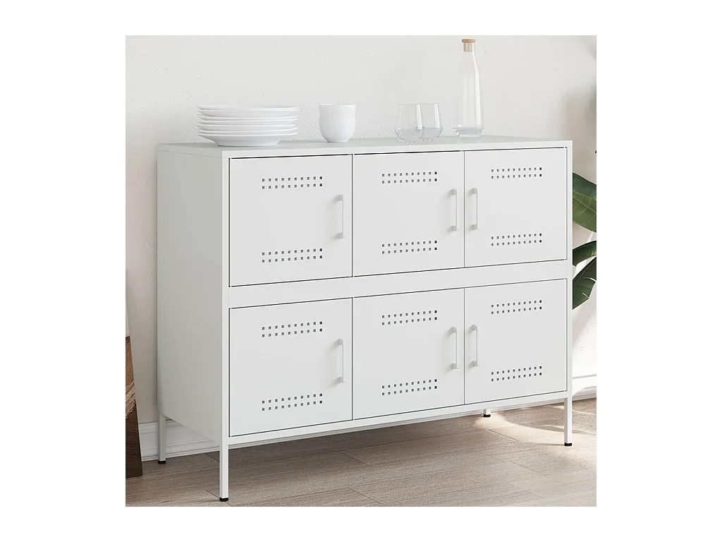 Buffet blanc 100,5x39x79 cm acier