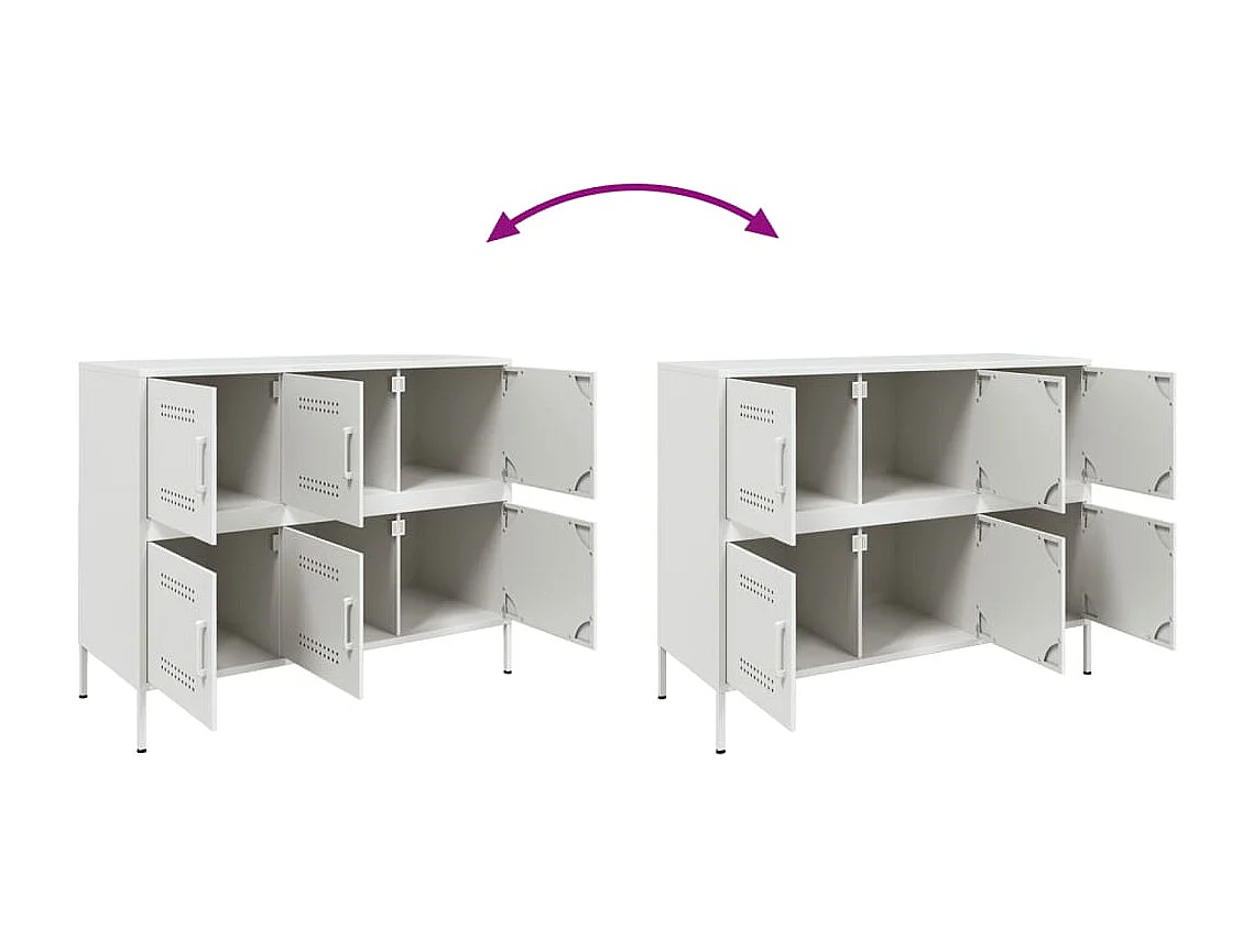 Buffet blanc 100,5x39x79 cm acier