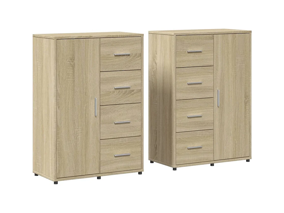 Buffets 2 pièces chêne sonoma 60x31x84 cm bois d'ingénierie