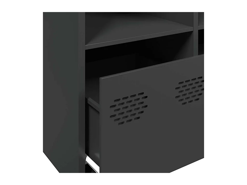 Buffet noir 135x39x73,5 cm acier laminé à froid