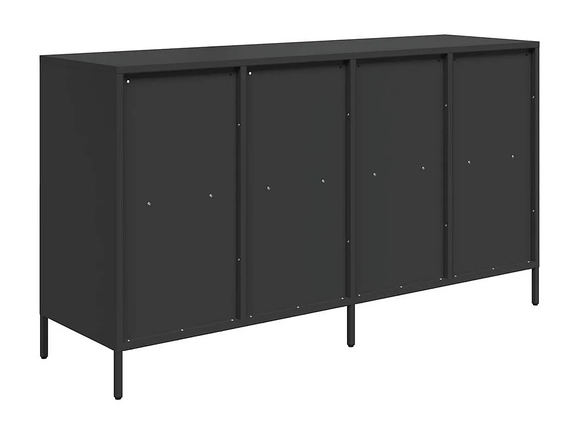 Buffet noir 135x39x73,5 cm acier laminé à froid
