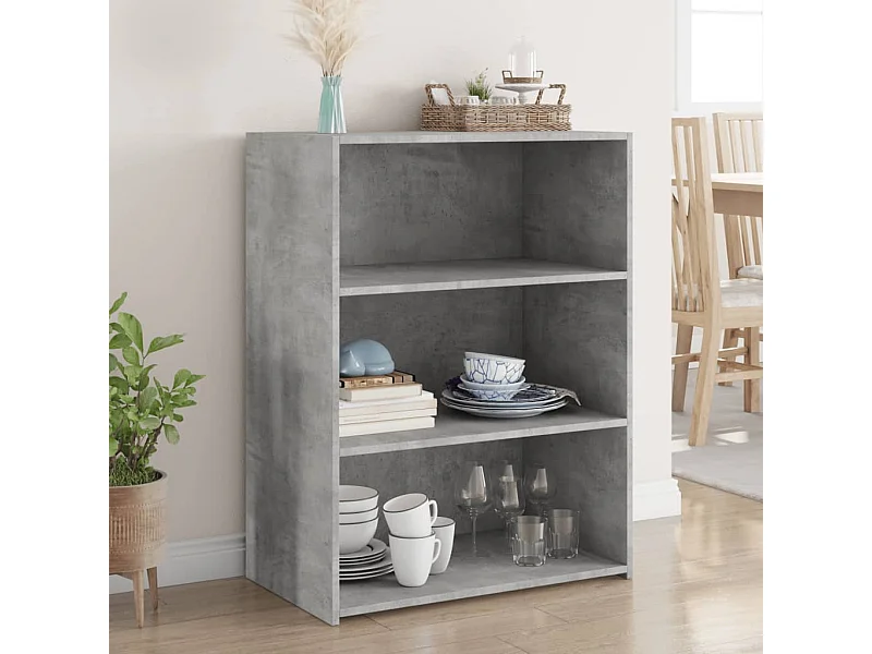 Buffet gris béton 70x41x93 cm bois d'ingénierie