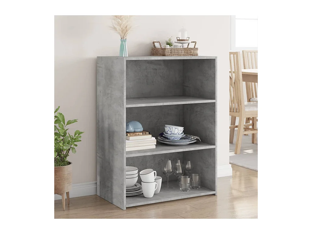 Buffet gris béton 70x41x93 cm bois d'ingénierie