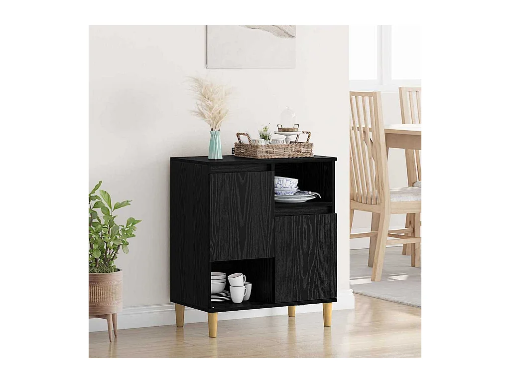 Vitrina Roble negro 35 x 60 x 70 cm Madera contrachapada