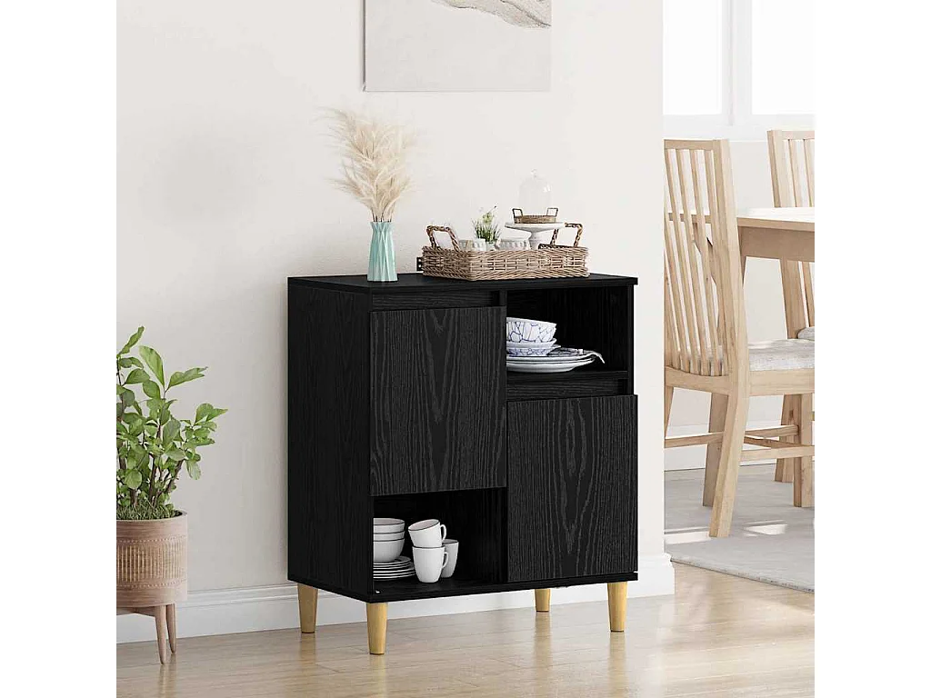 Buffet Chêne noir 35 x 60 x 70 cm Bois d'ingénierie