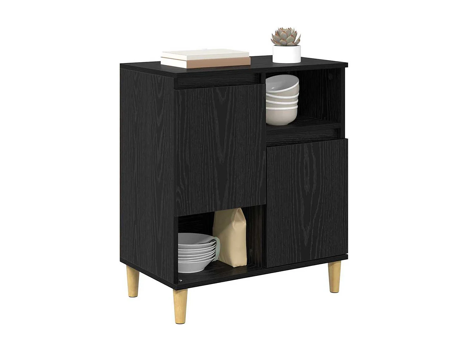 Buffet Chêne noir 35 x 60 x 70 cm Bois d'ingénierie