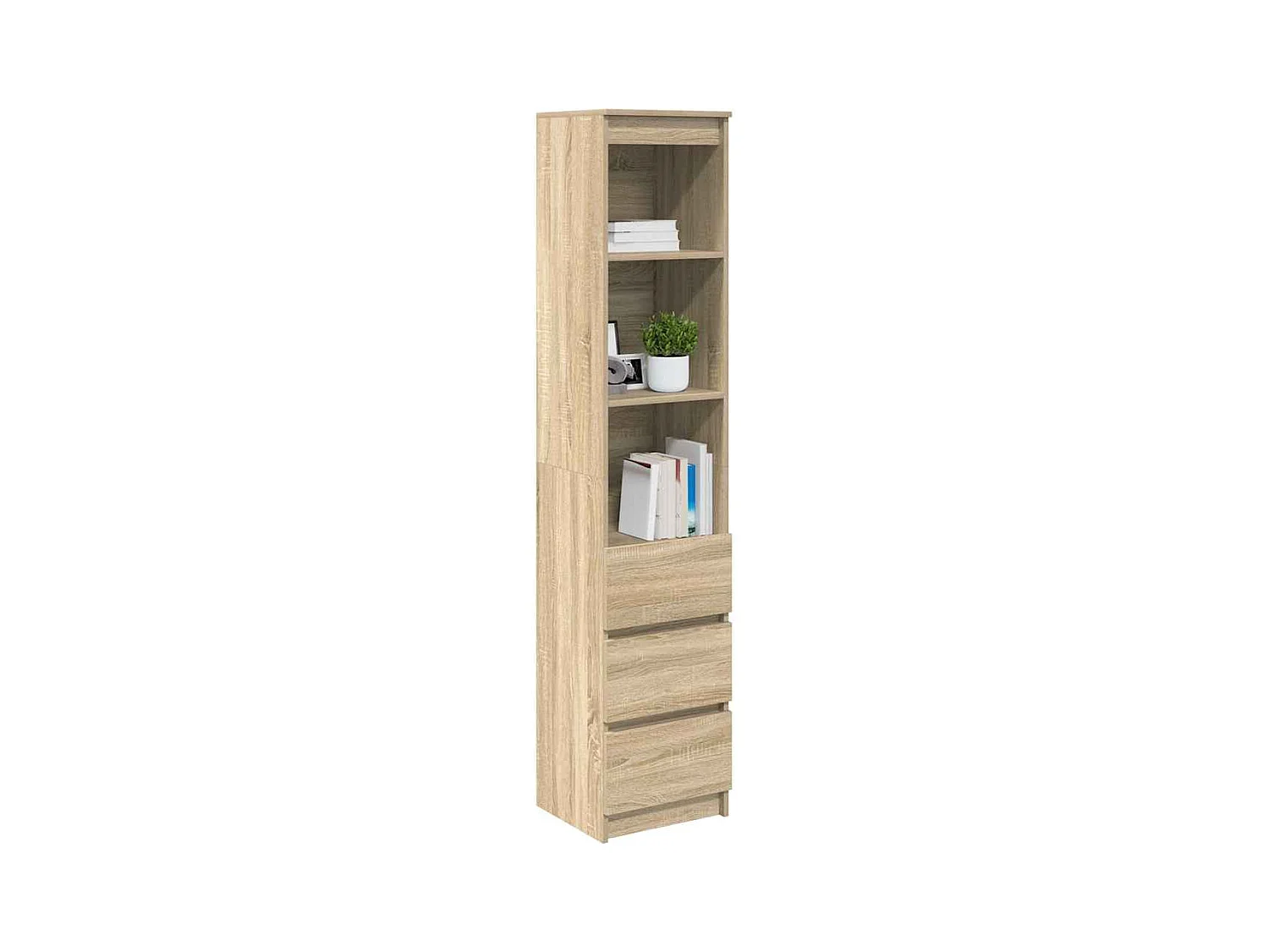 Buffet haut chêne sonoma 37,5x35x180 cm bois d'ingénierie