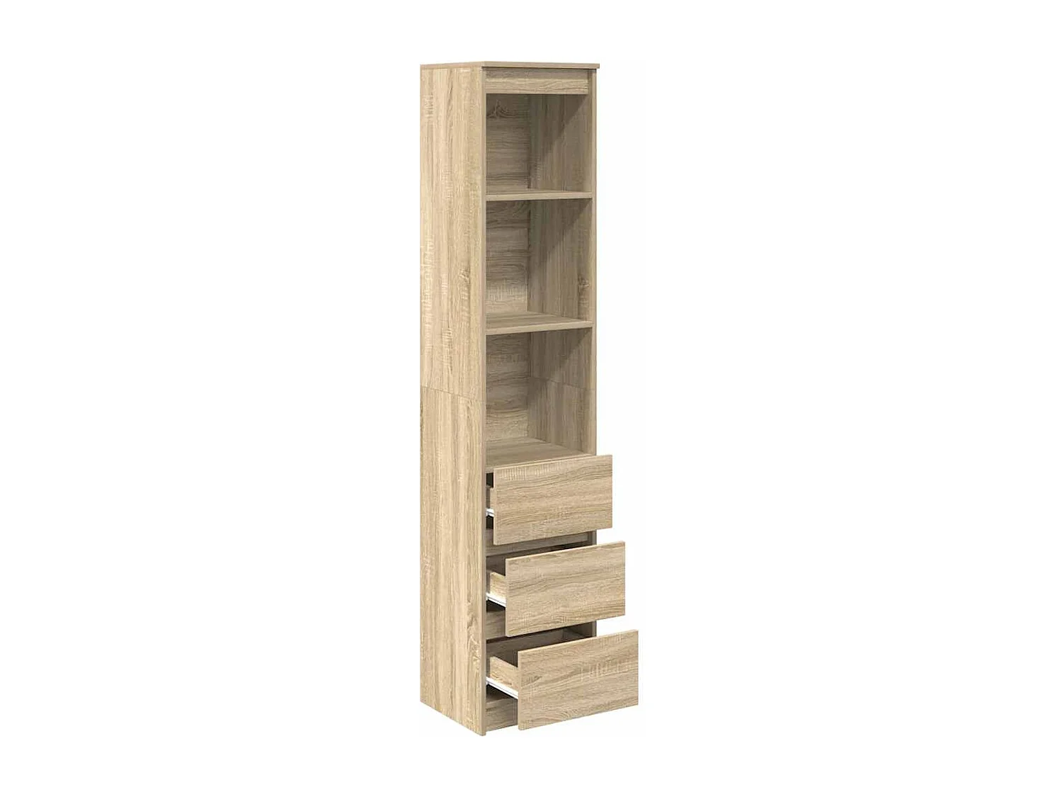 Buffet haut chêne sonoma 37,5x35x180 cm bois d'ingénierie