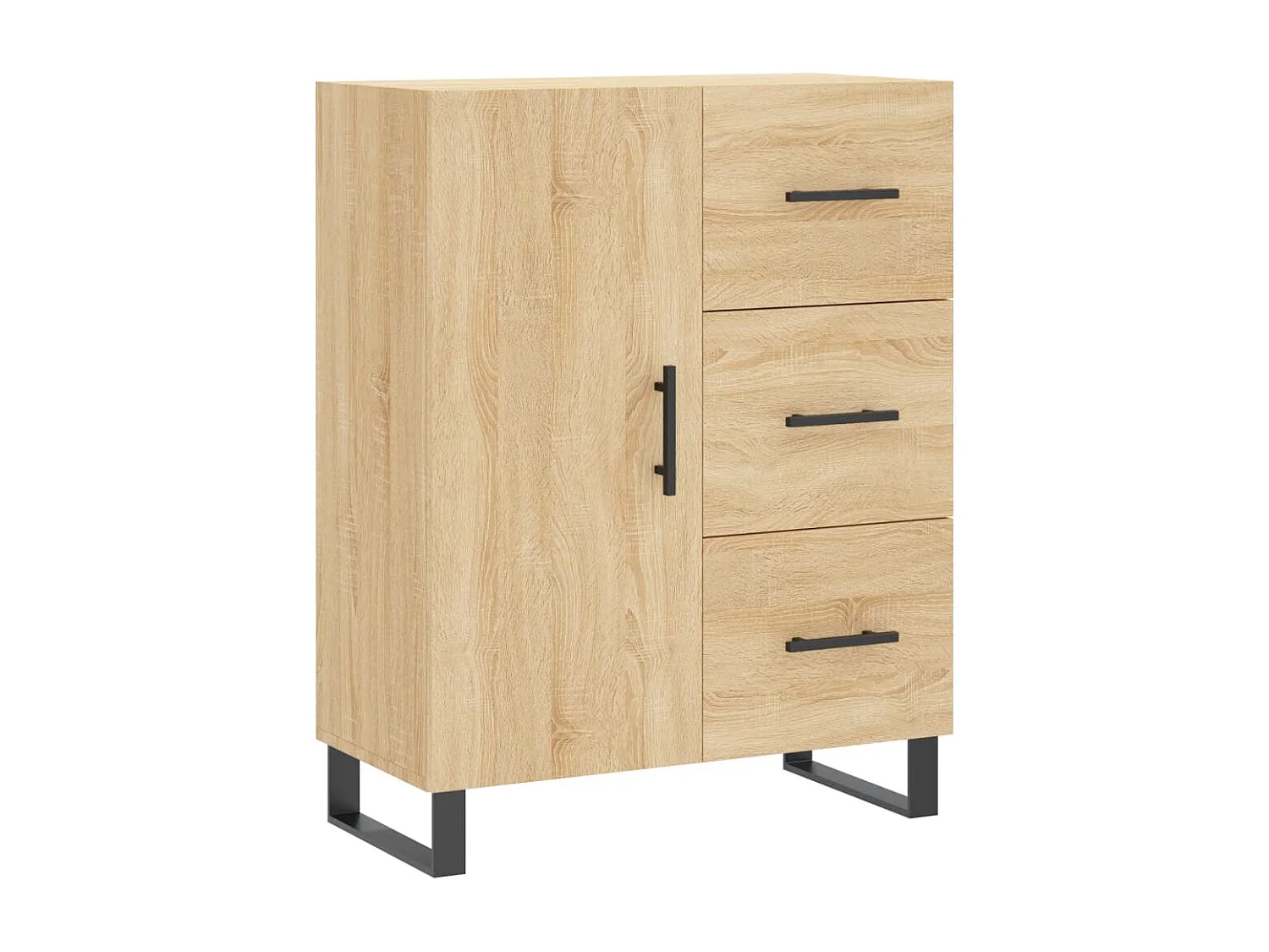 Aparador alto madera contrachapada color roble 69,5x34x180 cm