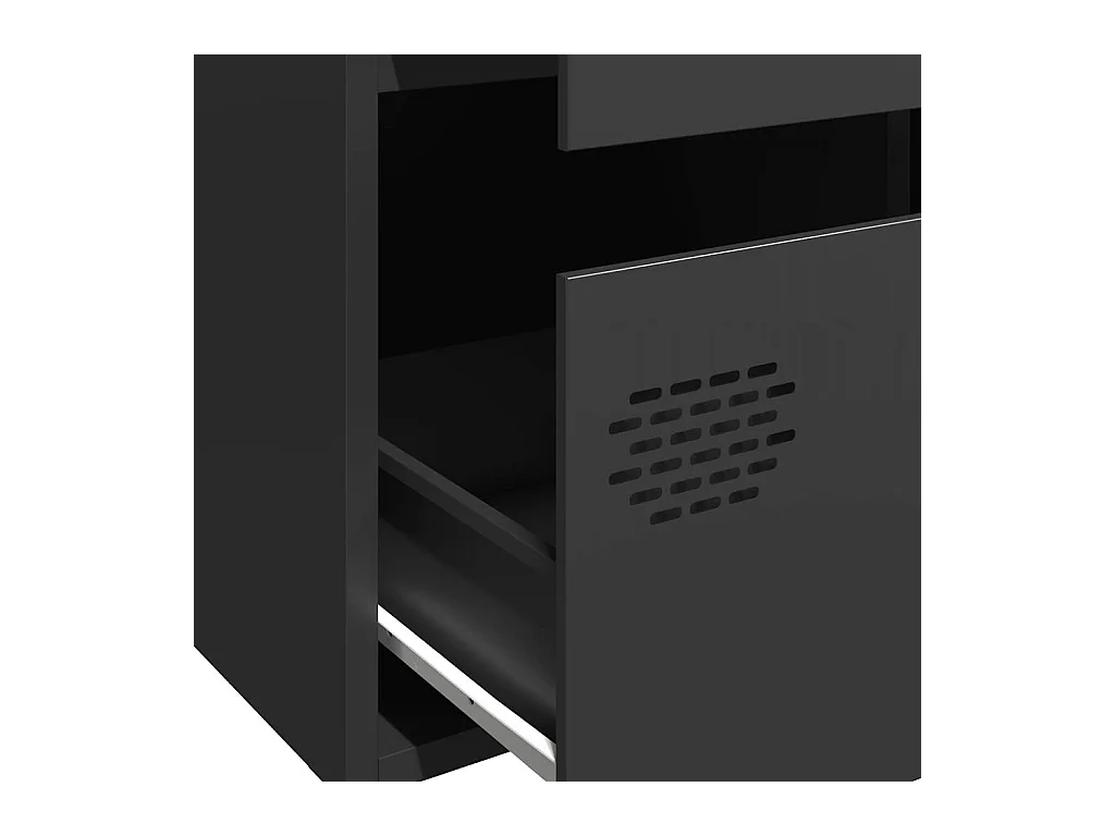 Buffet haut noir 68x39x101,5 cm acier