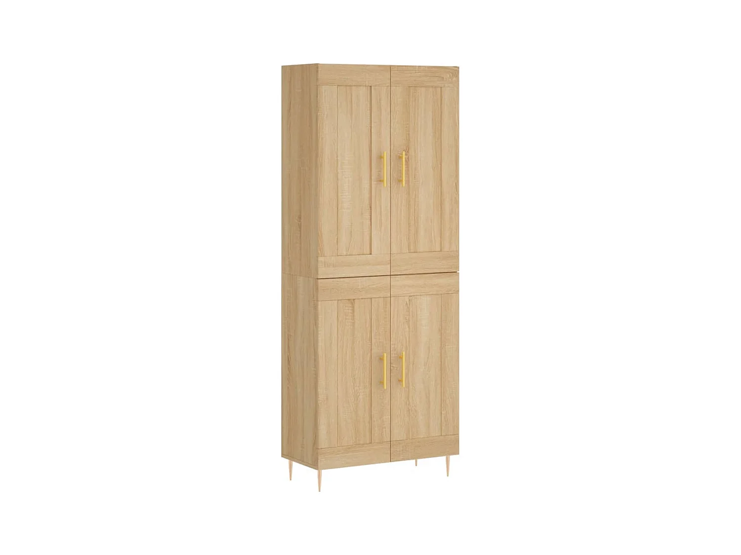 Aparador alto madera contrachapada color roble 69,5x34x180 cm