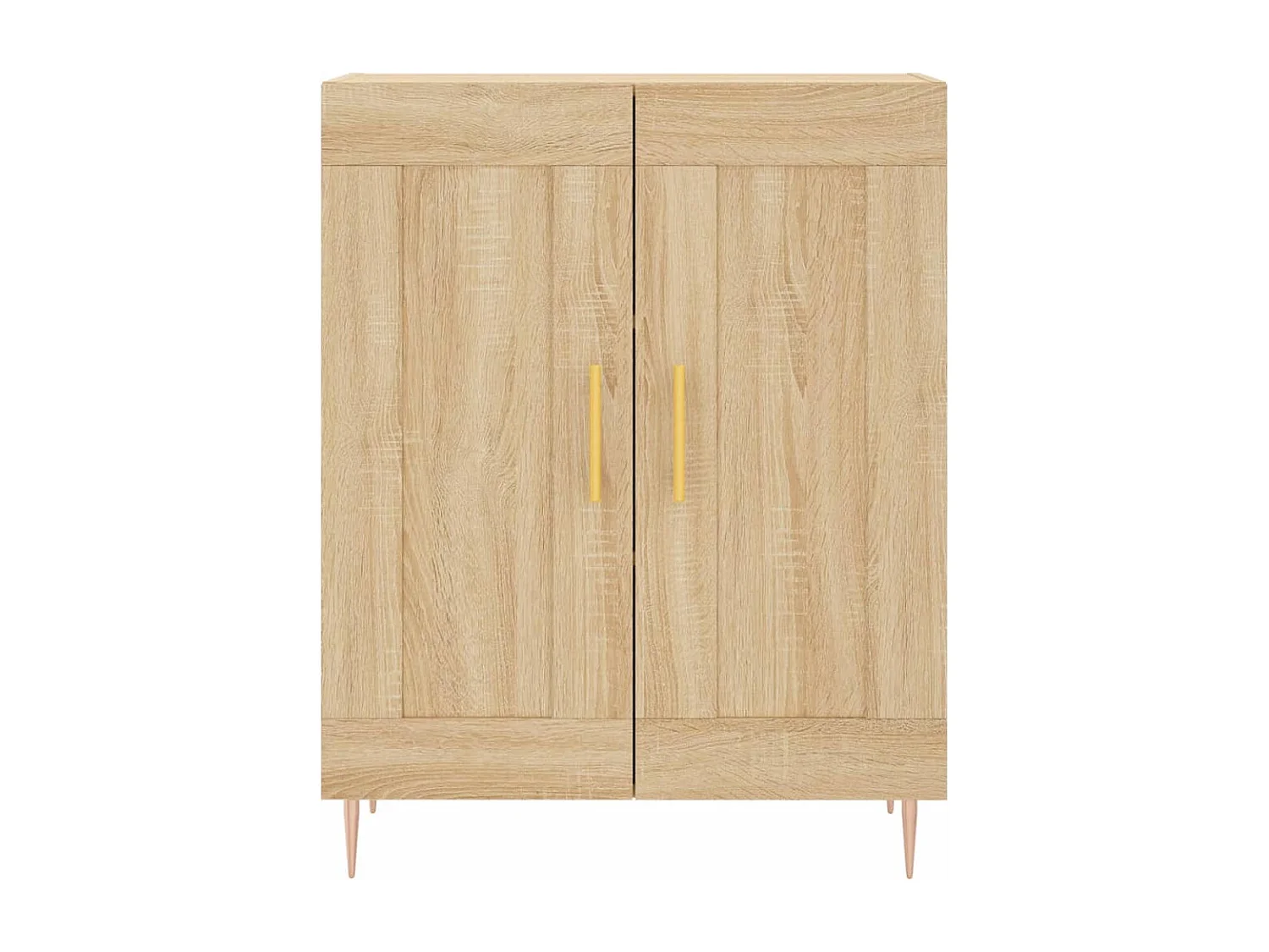 Aparador alto madera contrachapada color roble 69,5x34x180 cm