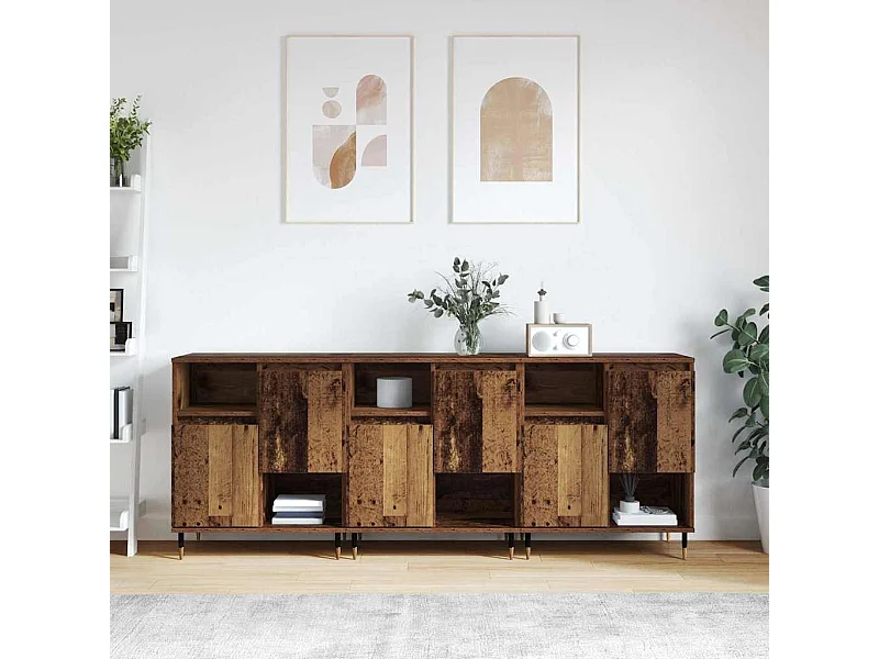 Buffets 3 pièces Bois ancien 180 x 35 x 70 cm Bois d'ingénierie