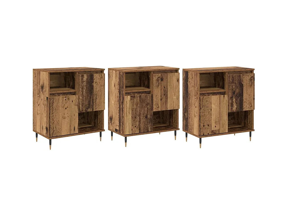 Buffets 3 pièces Bois ancien 180 x 35 x 70 cm Bois d'ingénierie