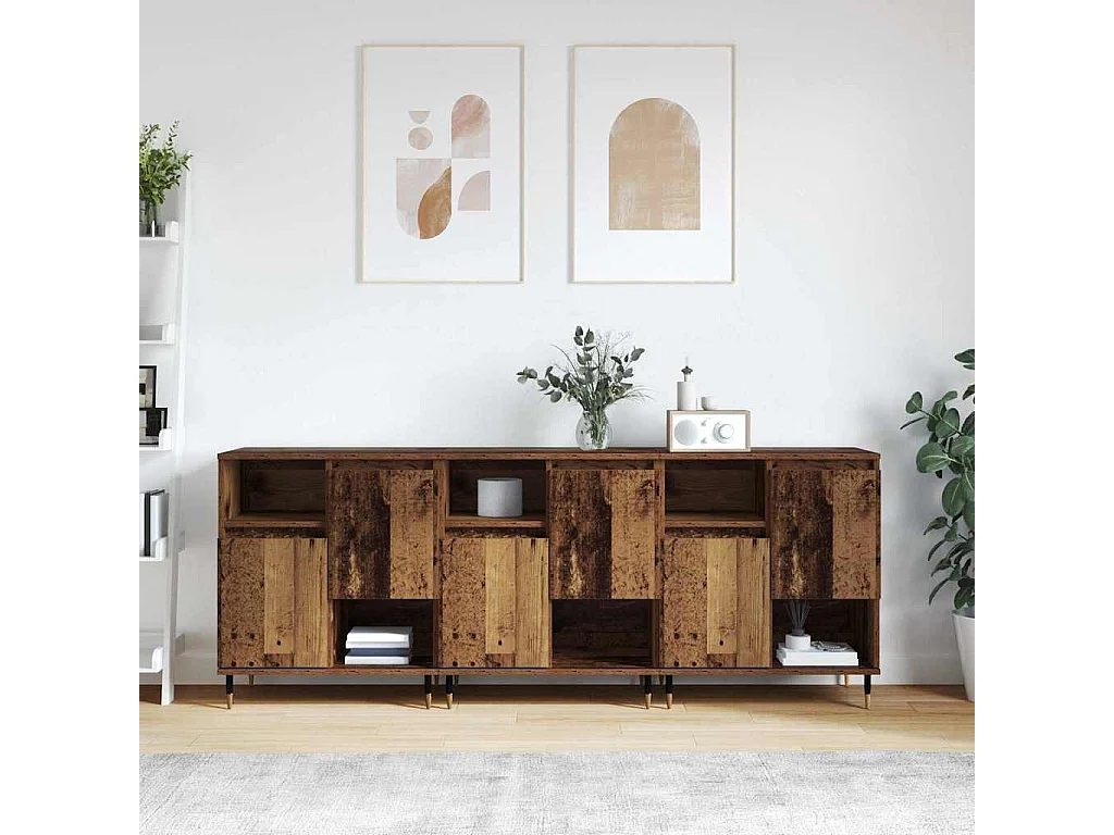 Buffets 3 pièces Bois ancien 180 x 35 x 70 cm Bois d'ingénierie