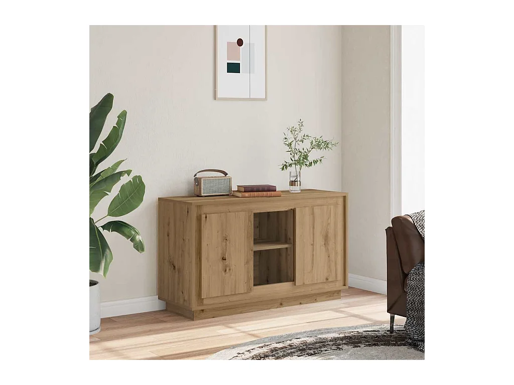 Buffet chêne artisanal 102x35x60 cm bois d'ingénierie