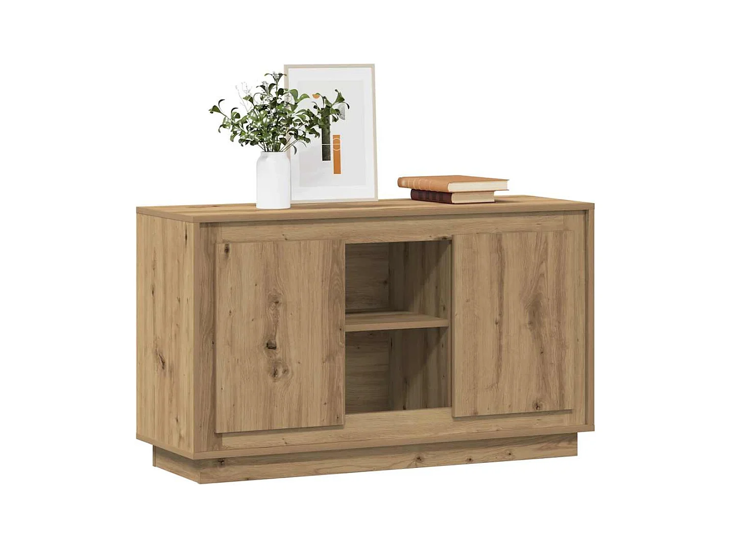 Buffet chêne artisanal 102x35x60 cm bois d'ingénierie