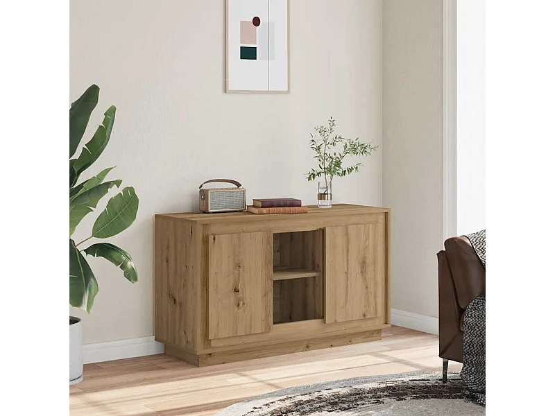 Buffet chêne artisanal 102x35x60 cm bois d'ingénierie