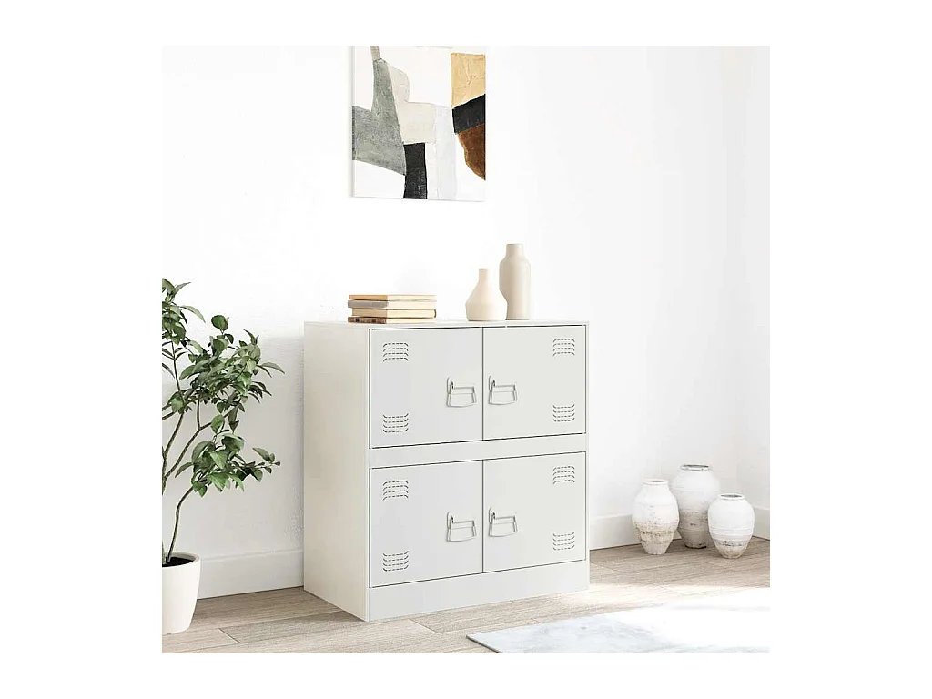 Buffet blanc 67x39x73 cm acier