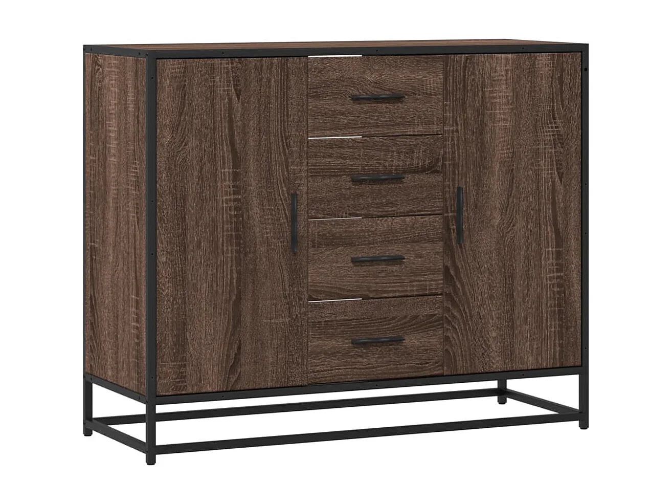 Buffet chêne marron 92x35x76 cm Bois d'ingénierie