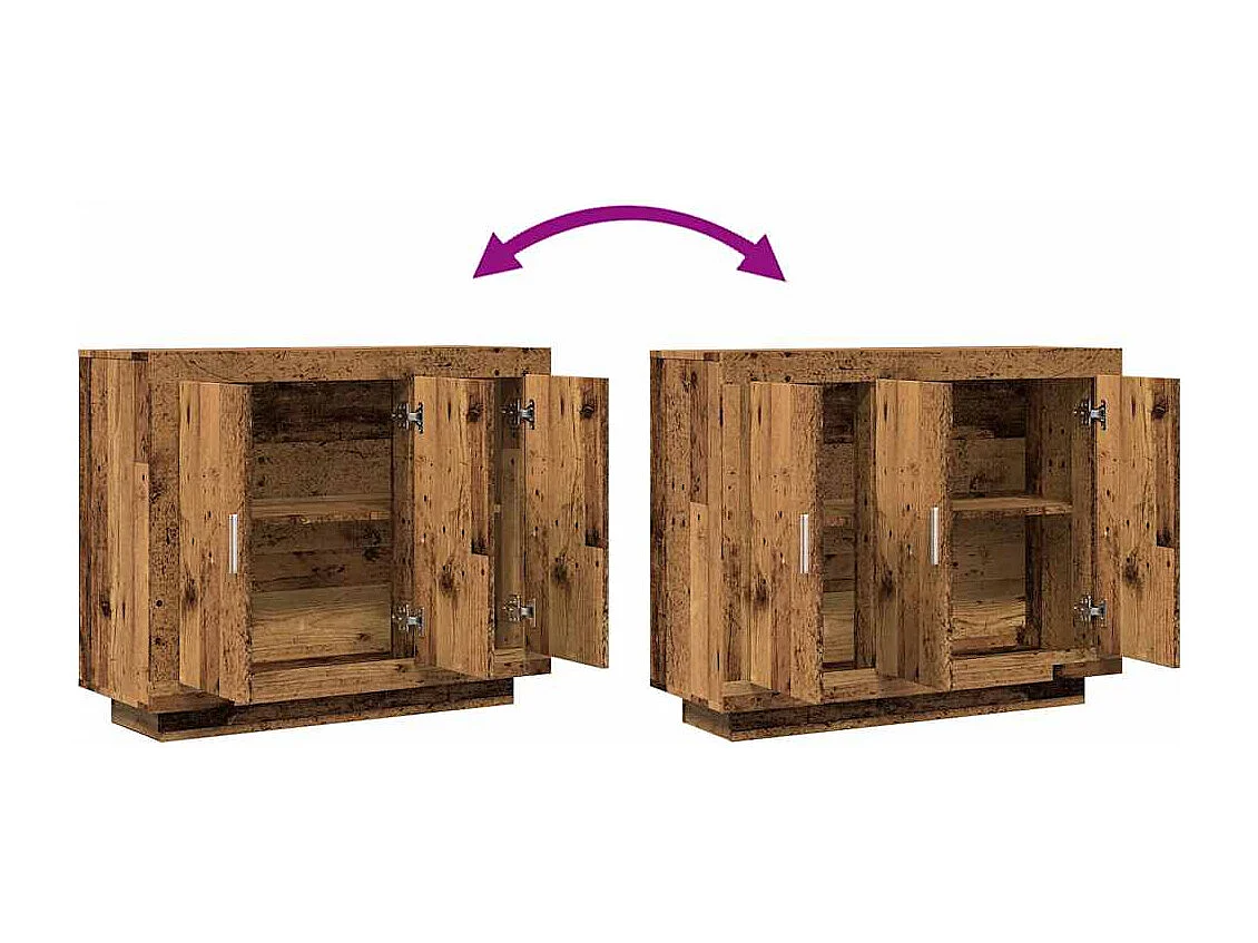 Buffet vieux bois 92x35x75 cm bois d'ingénierie