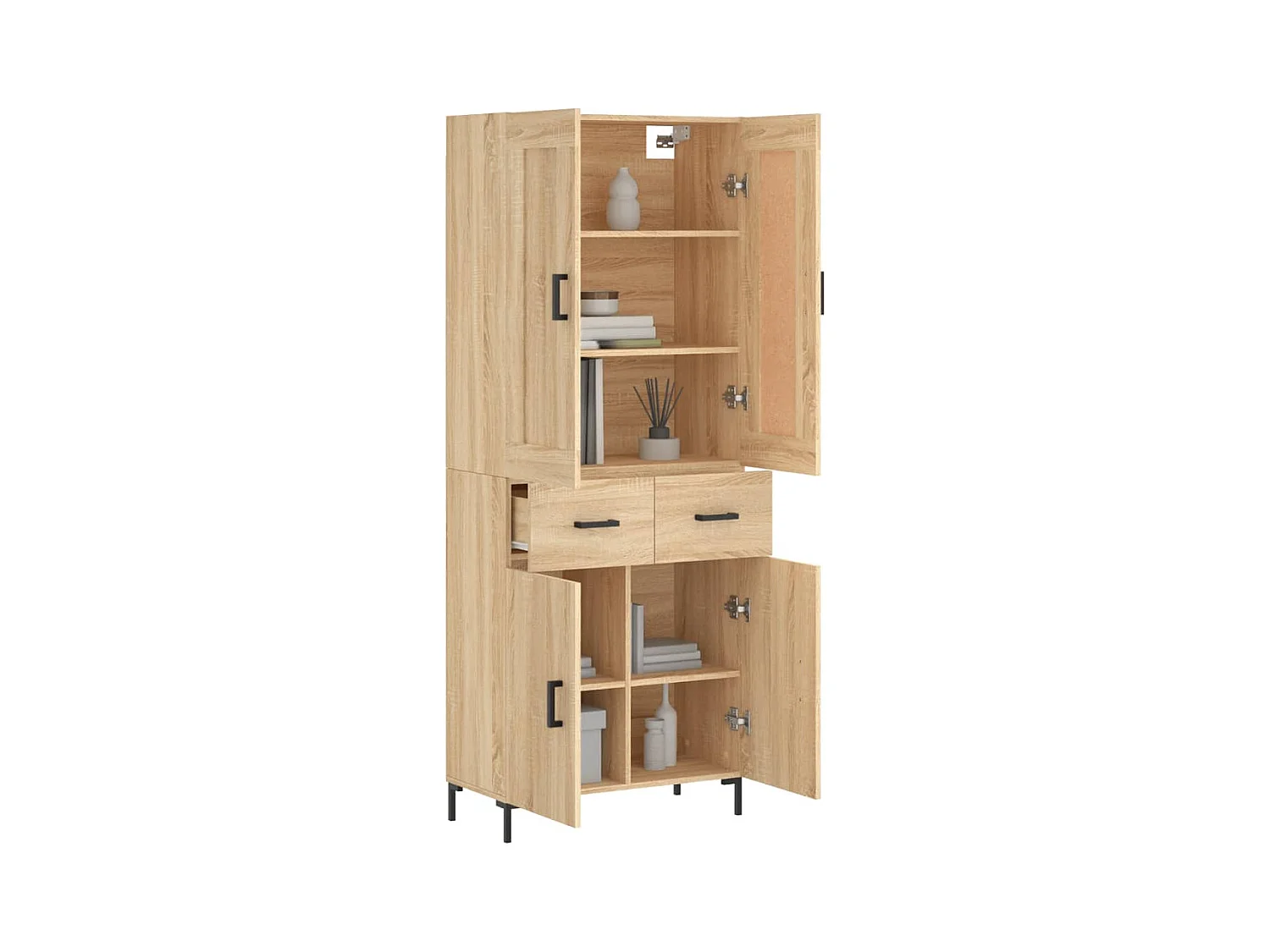 Buffet haut Chêne sonoma 69,5x34x180 cm Bois d'ingénierie